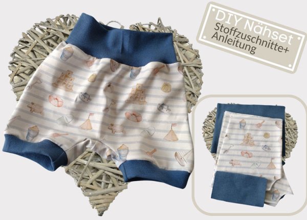DIY sewing kit fabric cuttings jersey beach kids, cuffs sewing kit